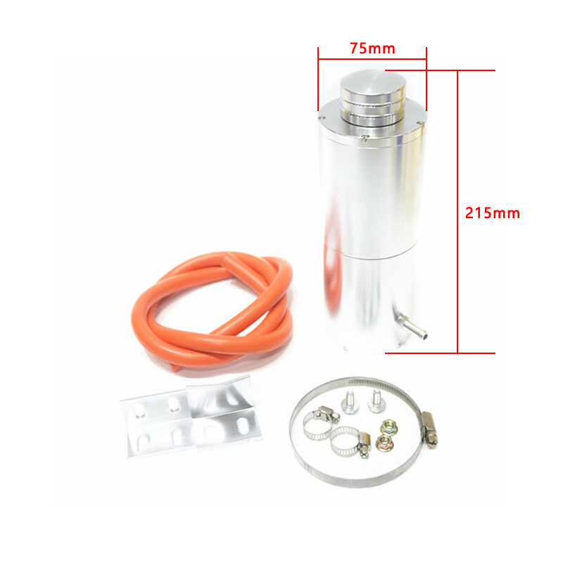 800ml 8 Radiator Coolant Over Flow Reservoir Fluid Bottle Tank Silver Aluminum