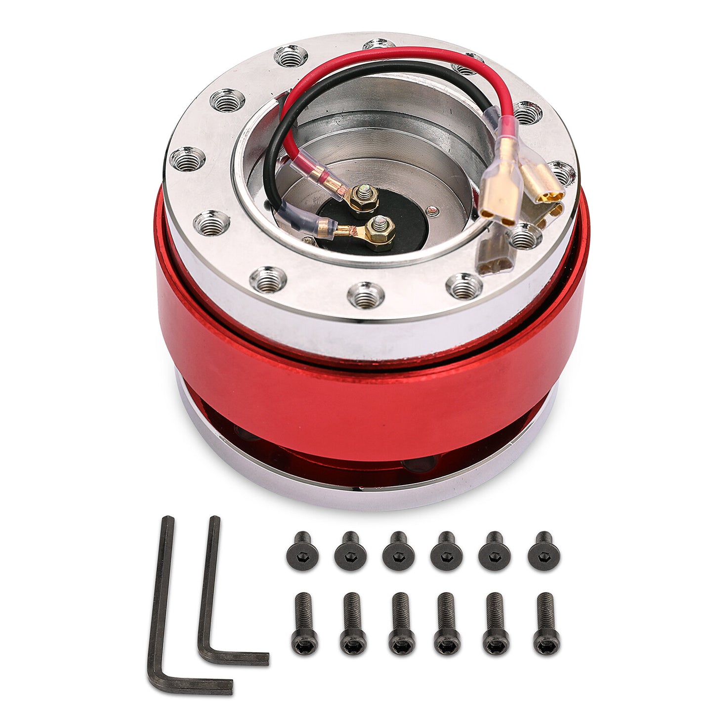Universal Red Steering Wheel Quick Release Hub Race Adapter Snap Off Boss Kit