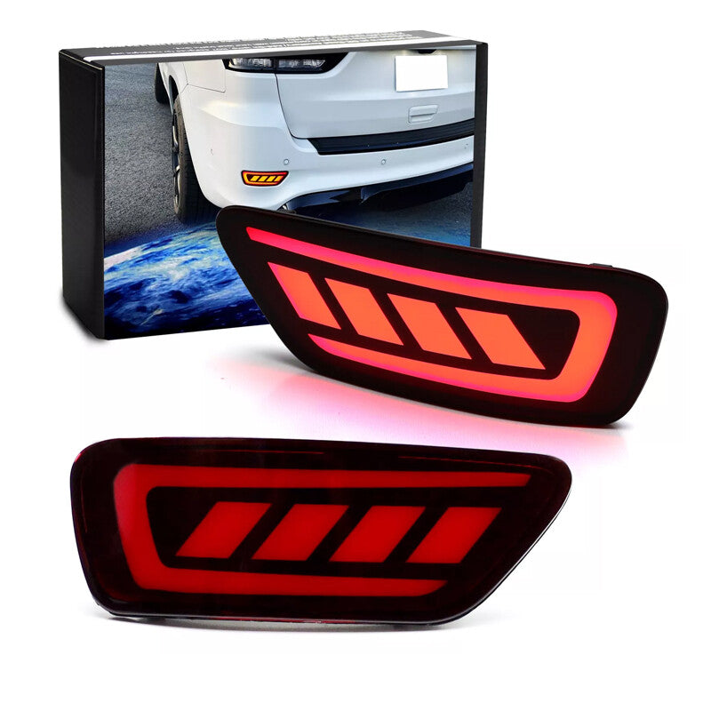 2X for Jeep WK2 Grand Cherokee Red LED Rear Bumper Reflector Lights