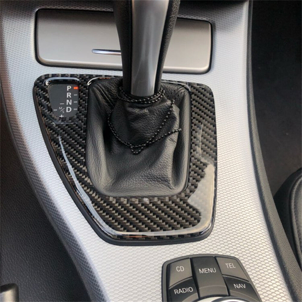 Carbon Fiber Interior Gear Shift Box Trim Fit for BMW 3 Series E90 E92 2005-2012
