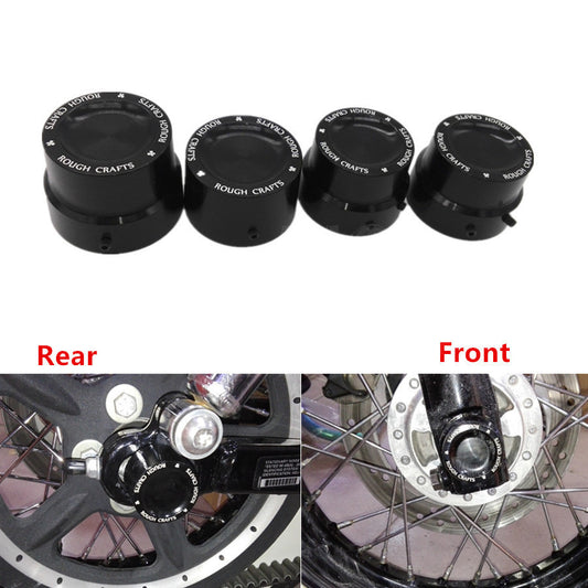 Black CNC Aluminum Front+Rear Axle Cover Cap for Harley Sportster XL883 1200 Q