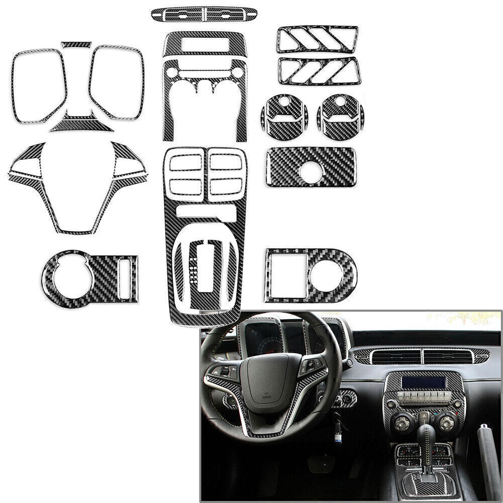 40 Pcs Carbon Fiber Interior Dashboard Cover Trim for Chevrolet Camaro 2010-2015
