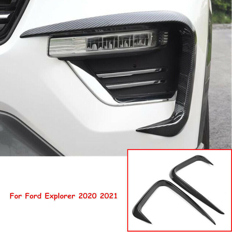 Carbon fiber front fog light bezel trim  for ford  Explorer 2020 - 2022