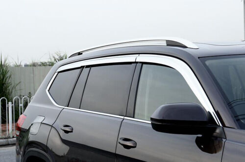Window Visor Shades Sun Rain Guard Chrome ABS Fit for Volkswagen Atlas 2018-2021