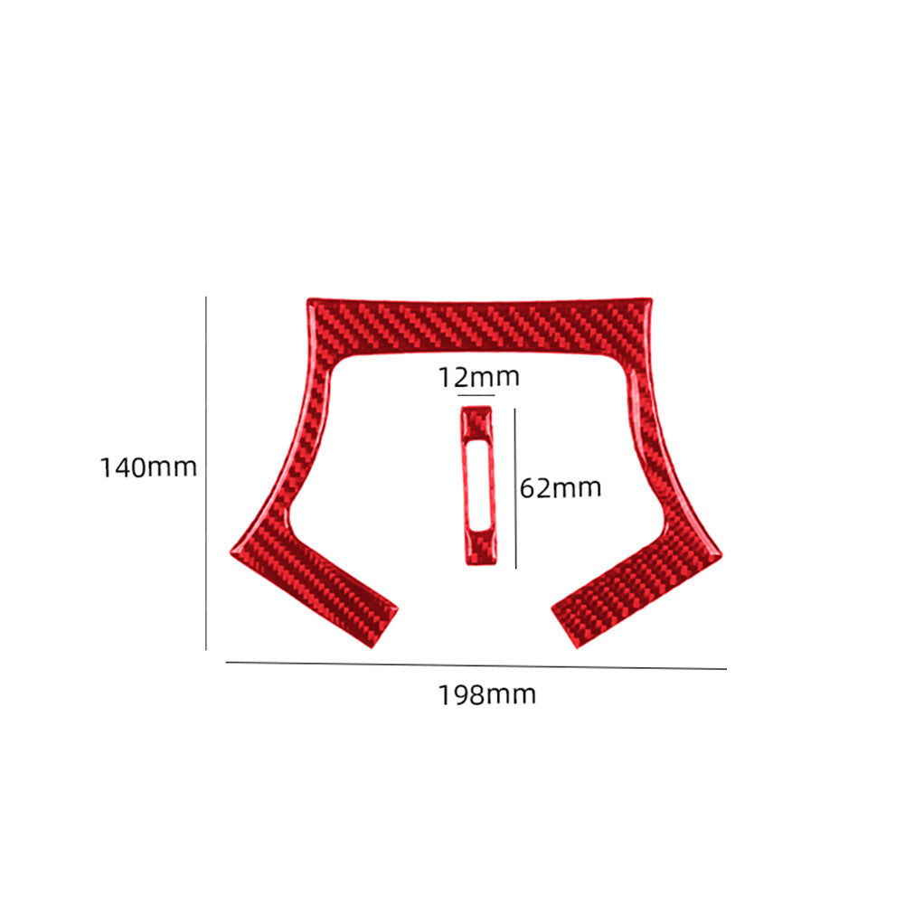 2Pcs Red Carbon Fiber Interior Rear Air Vent Cover Trim for Mercedes-Benz W203