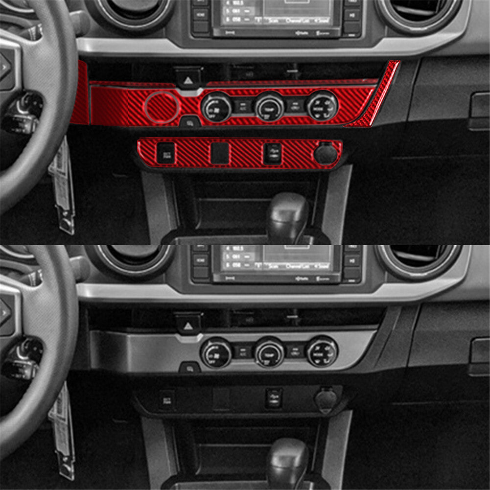 Red Carbon Fiber Front Door Control With Folding Trim Cover for KIA Sedona 15-16 v