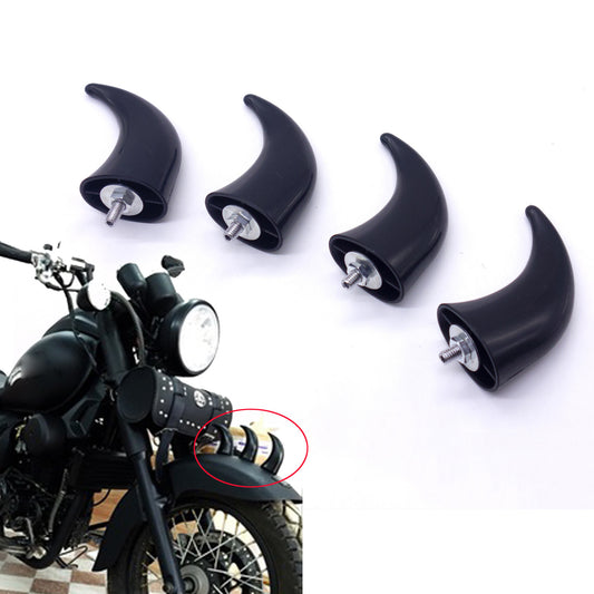 Motorcycle Black Front Fender Horns Decoration Chopper Bobber Touring Cafe Racer Q