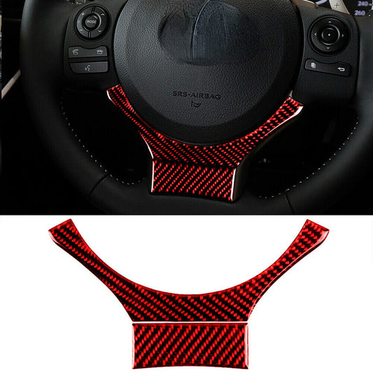 Red carbon fiber steering wheel cover trim suitable for Lexus IS250 IS350 2014-17