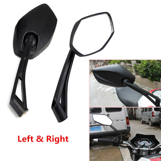 2-Piece Universal Motorcycle Off-Road Bike Helicopter All-Terrain Vehicle 8mm/10mm Rearview Mirrors in Black n
