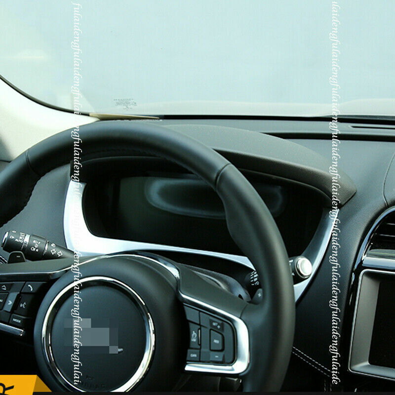 for Jaguar F-PACE 2016-2020 Silver Inner Front Dashboard Edge Frame Cover Trim