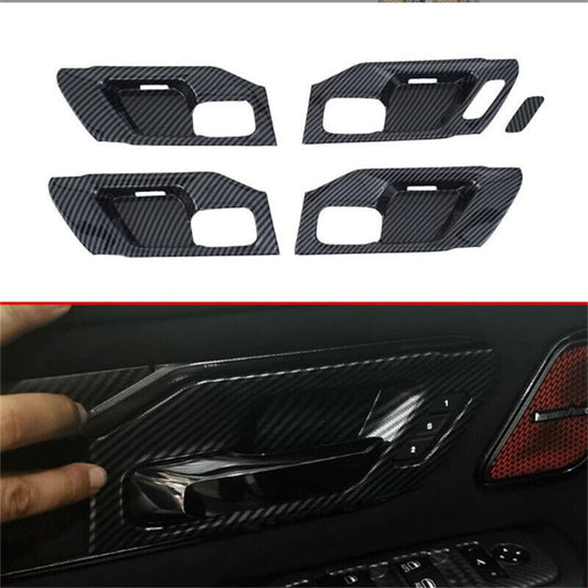 ABS Carbon Inner Door Handle Bowl Cover Trim 5PCS for Dodge for Ram TRX 2022 2023 n