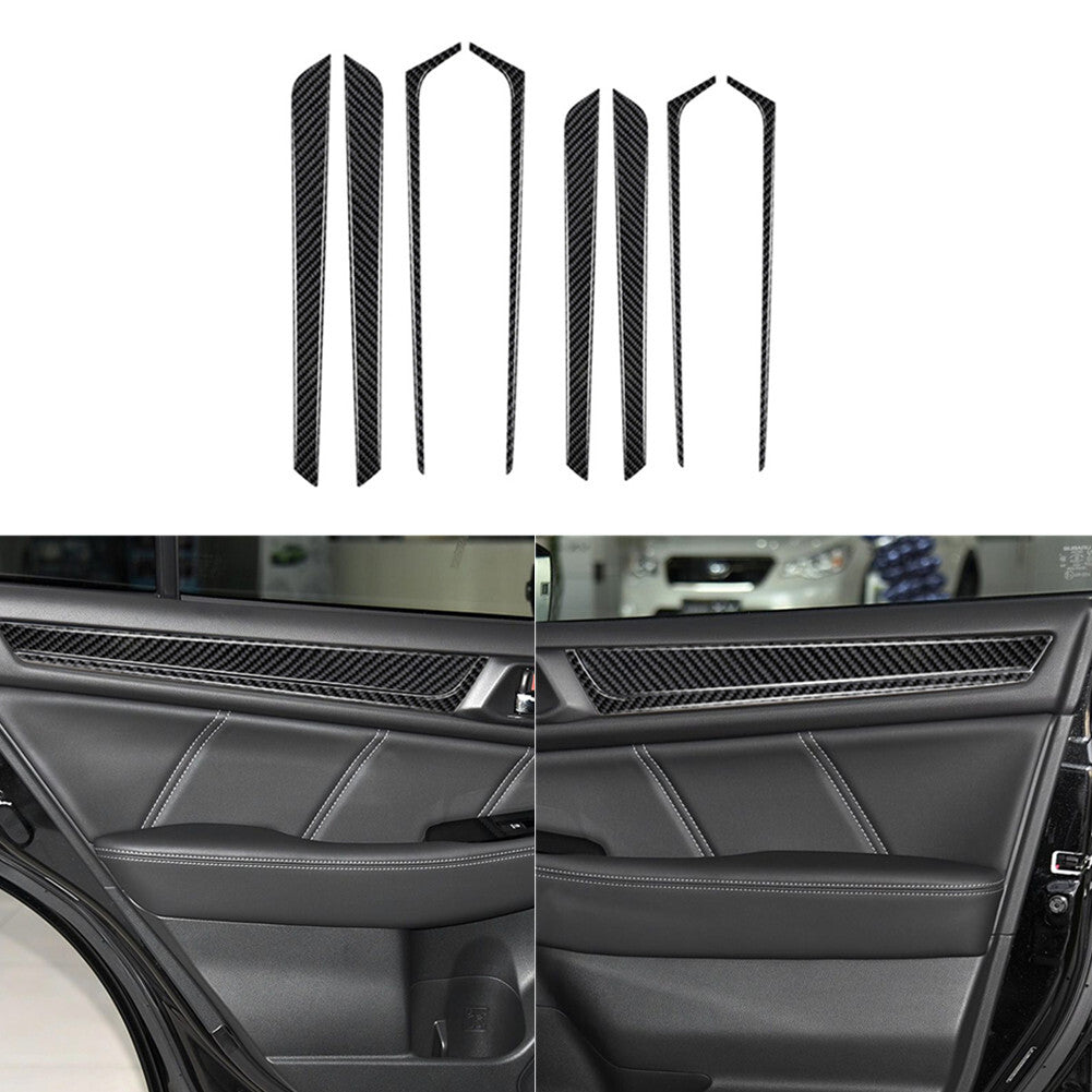 8X Carbon Fiber Door Panel Cover Trim for Subaru Outback Legacy 2015-2017