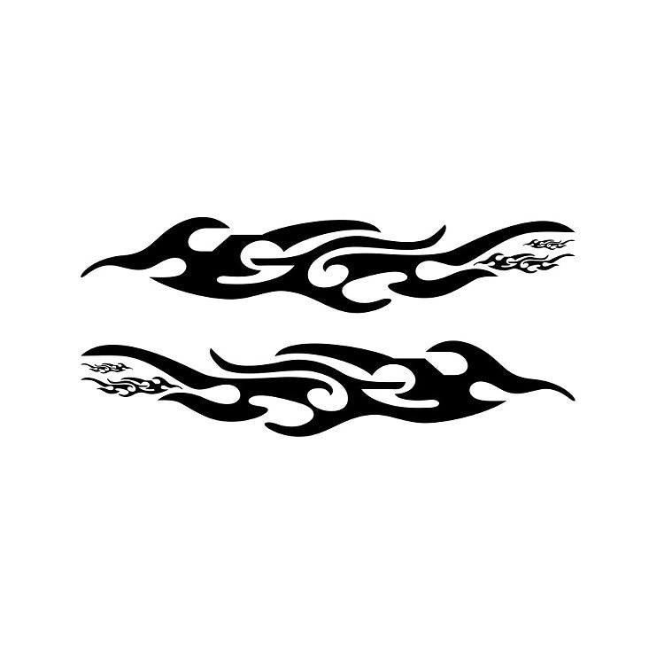 Car Side Door Truck Bumper Decals Car Stickers Fire Flame Decor Exterior Parts