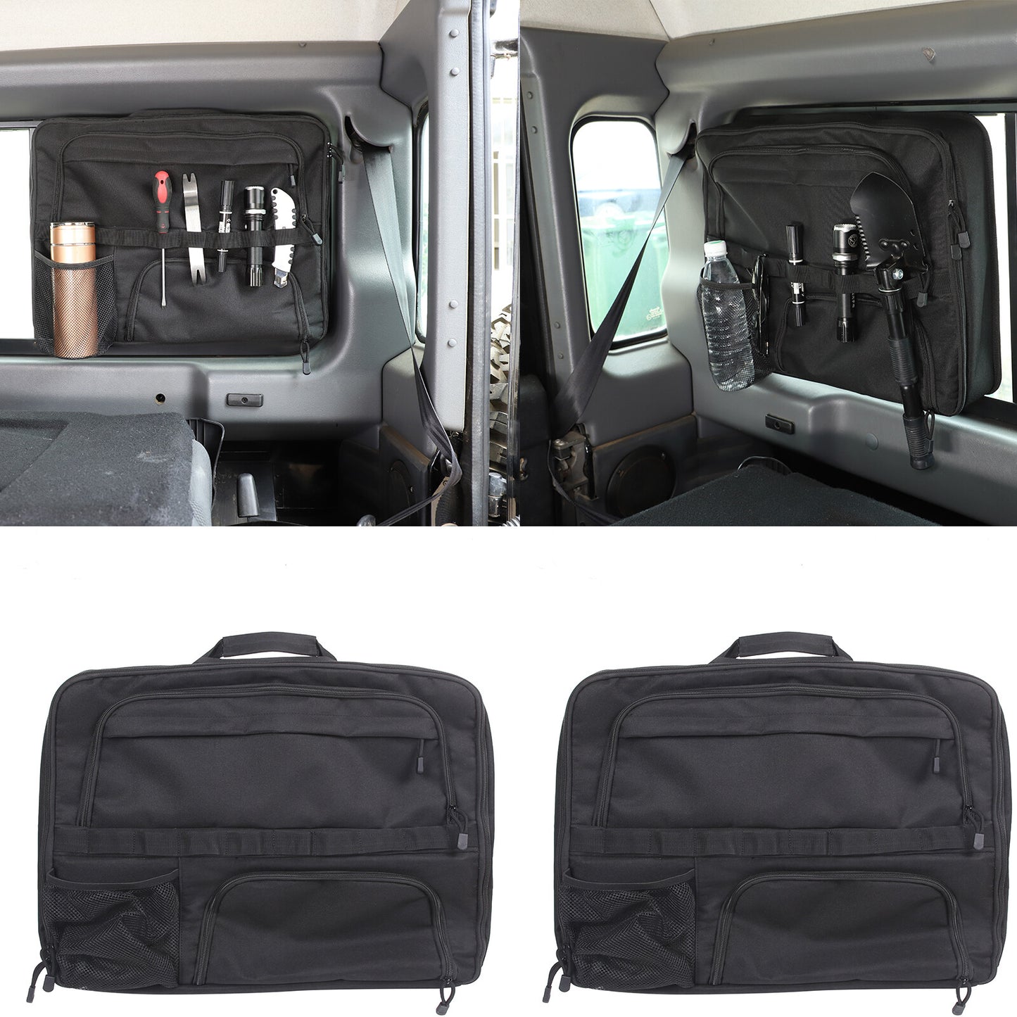 2-Pack Rear Quarter Window Glass Storage Bags for Land Rover for Defender 2004-2018 Q