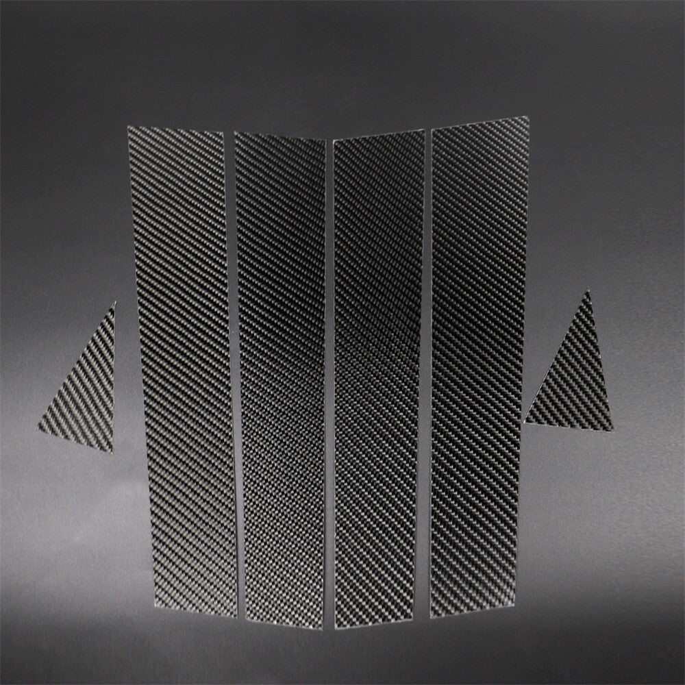 6Pcs Carbon Fiber Door Window Pillar Posts Panel Cover Kit for Audi A6 2012-2018