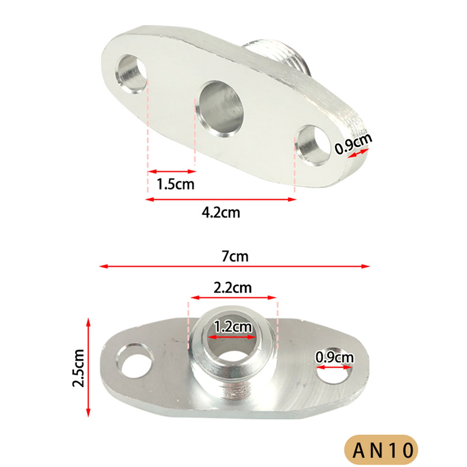 Turbo Oil Drain Outlet Flange Gasket Adapter Part 10AN Fitting For T3 T4 T04B
