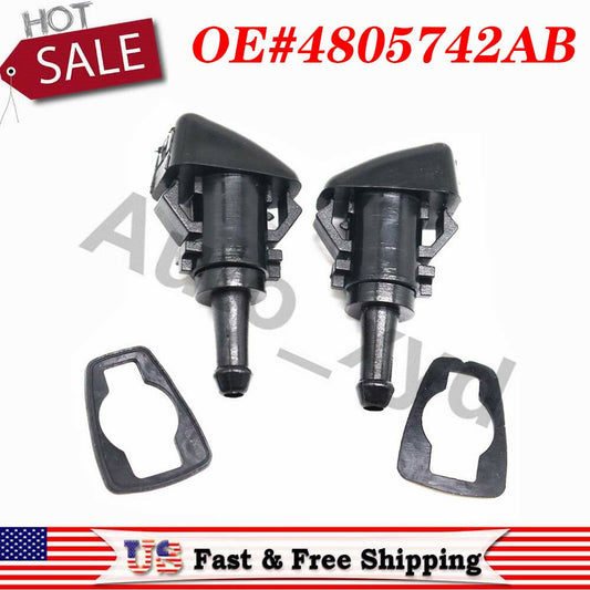 2 pieces 4805742AB Windshield Washer Fluid Nozzle for Dodge for RAM 1500 2500 3500 11-17 Q