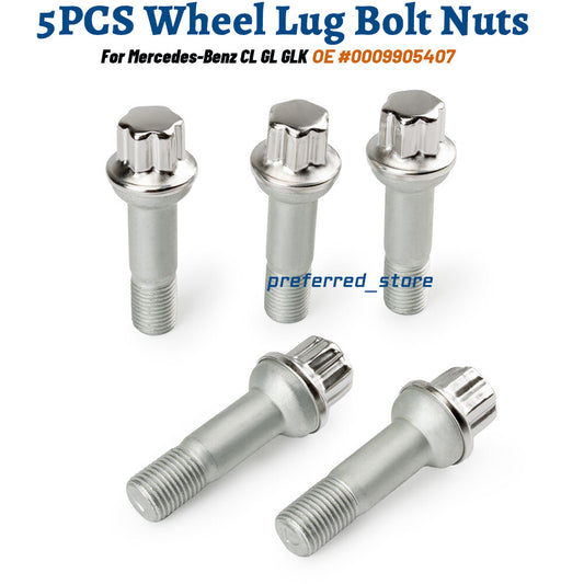 5-piece pack for Chrome ML550 S500 GLK350 S550 CL500 GL450 lug bolts and nuts - v