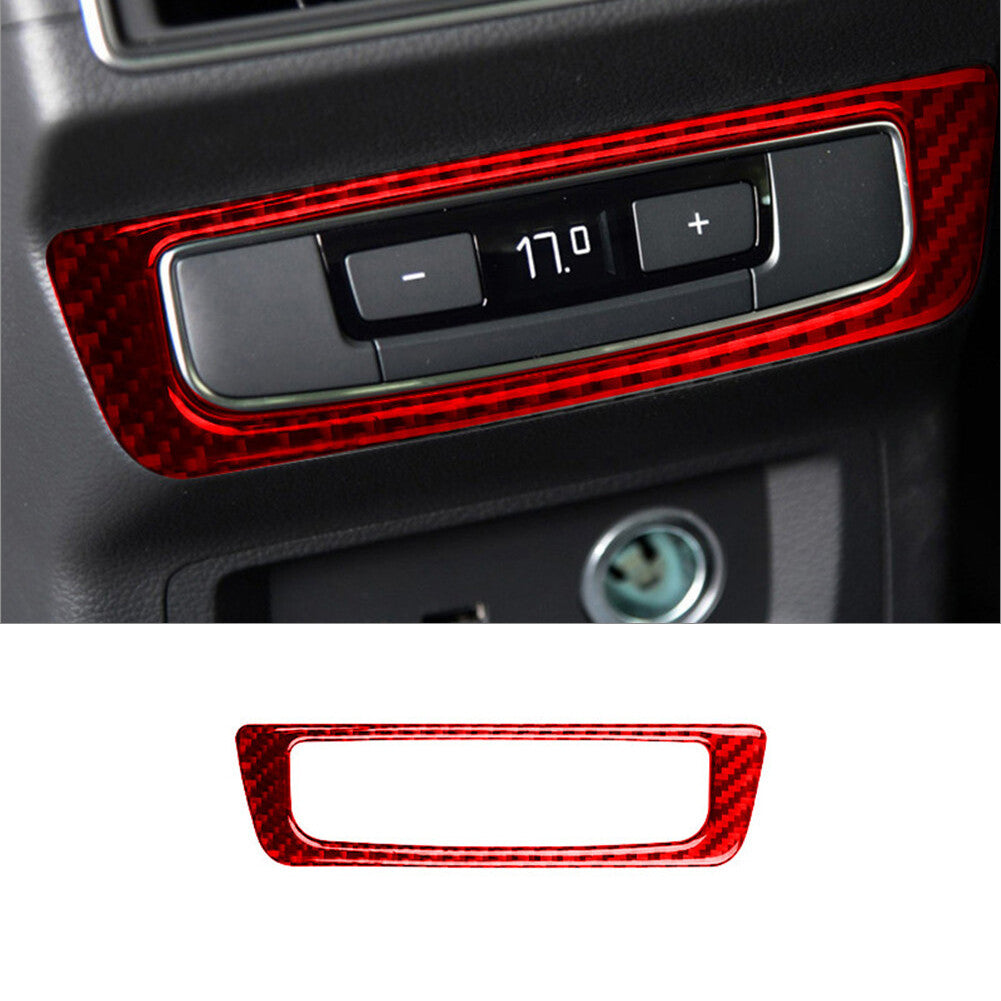 for Audi Q5 Red Carbon Fiber Interior Rear Climate Control Frame Cover Trim