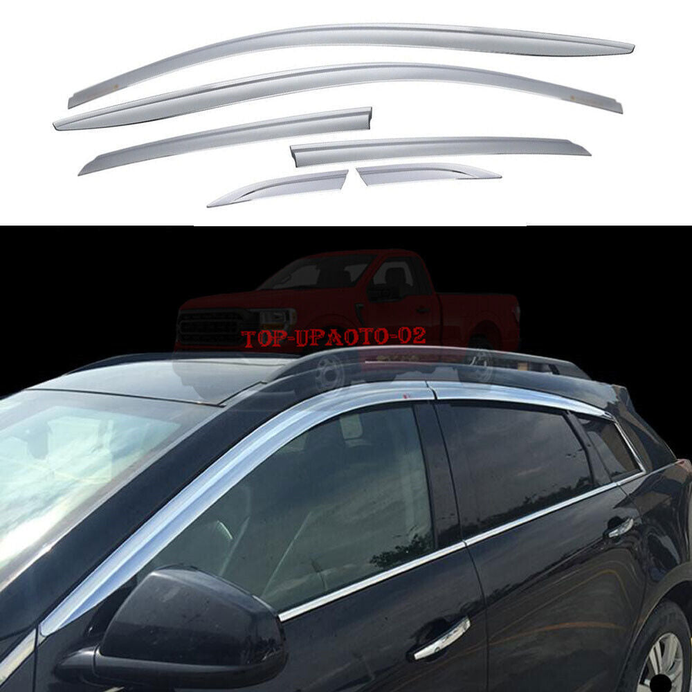for Cadillac SRX 2010-2016 all Chrome Window Visors Sun Rain Guard Deflectors