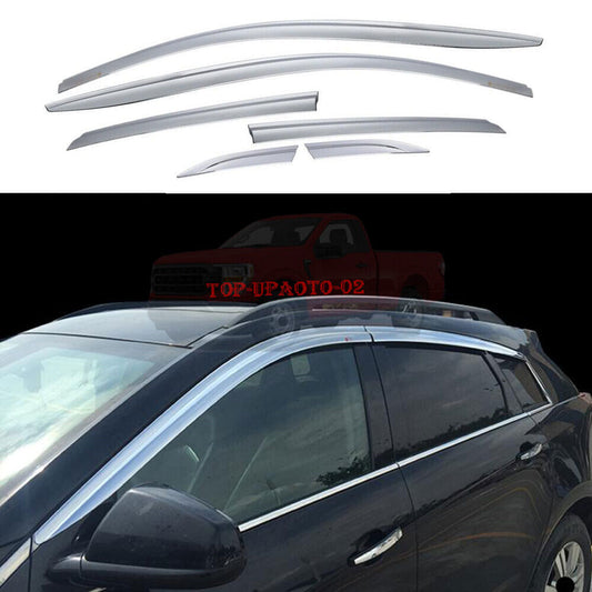 for Cadillac SRX 2010-2016 all Chrome Window Visors Sun Rain Guard Deflectors