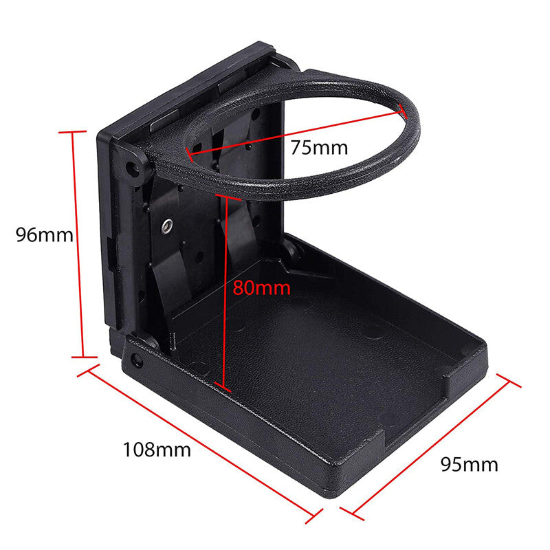 1 pair of plastic folding cup beverage holders + car, SUV, truck, boat, and RV brackets - n