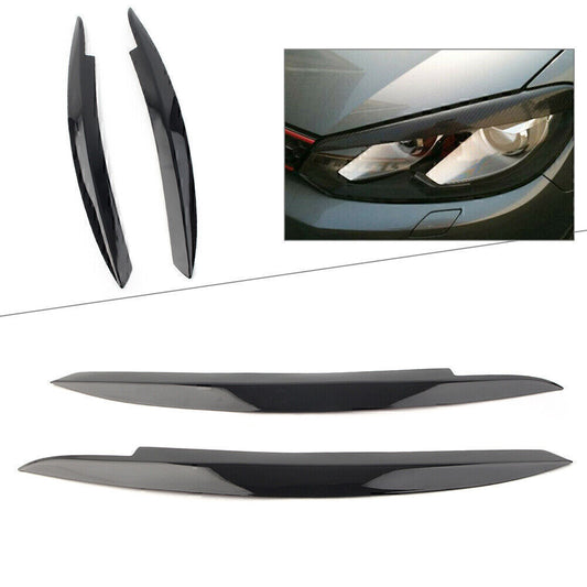 for VW for Golf VI MK6 2008-2013 Glossy Black Headlight Cover Eyelid Eyebrow Eye Lid