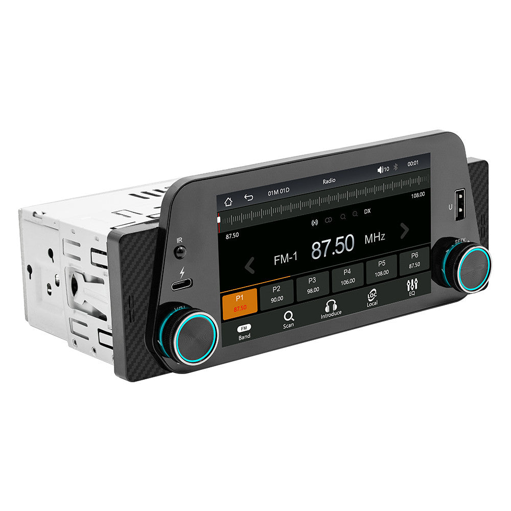 Single DIN Car Radio Bluetooth Hands- FM Mirror Link for CarPlay Android Auto n