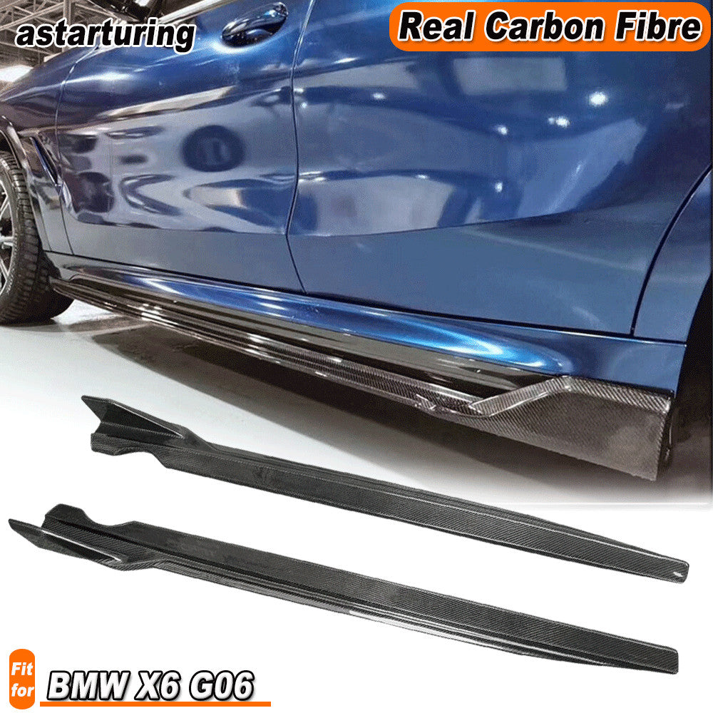 Fit for BMW X6 G06 2020-2022 Real Carbon Fiber Side Skirts Extension Lip Spoiler