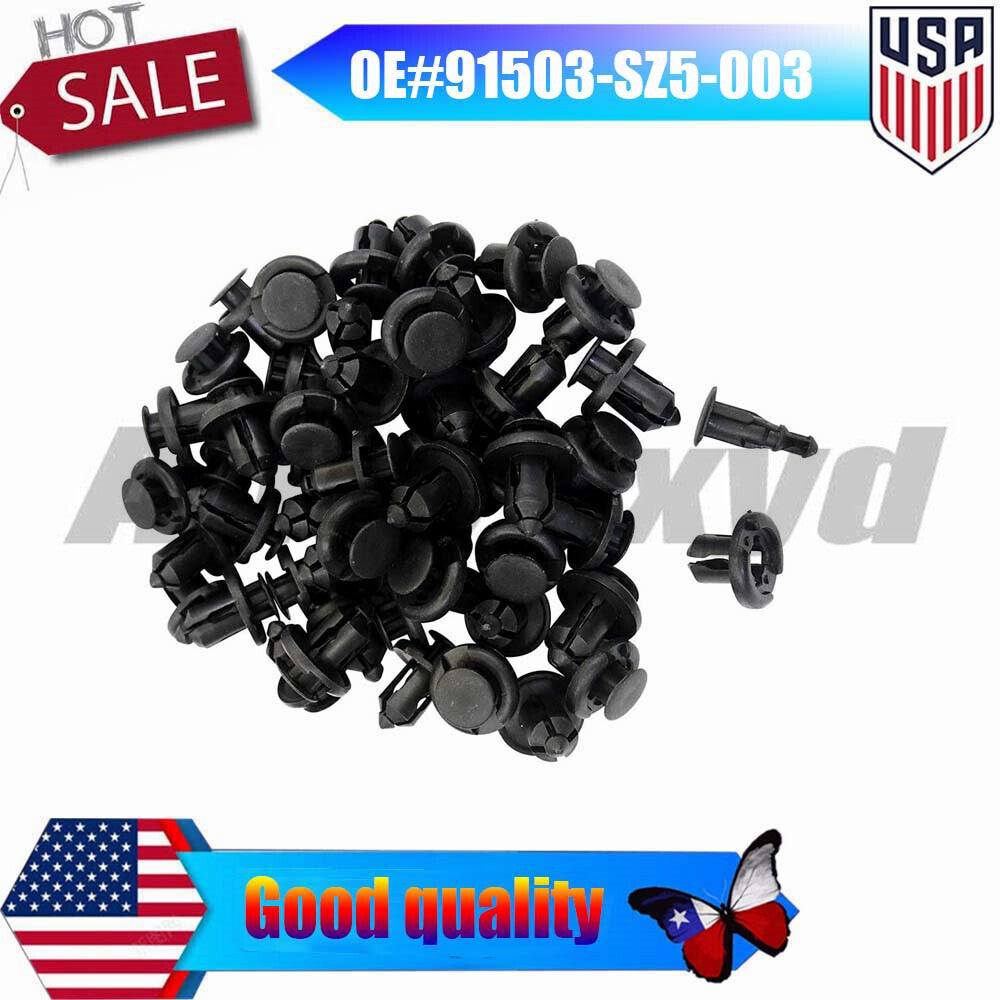 100x 91503-SZ5-003 Clips Fastener Bumper Hood Fender Splash Retainer for Honda