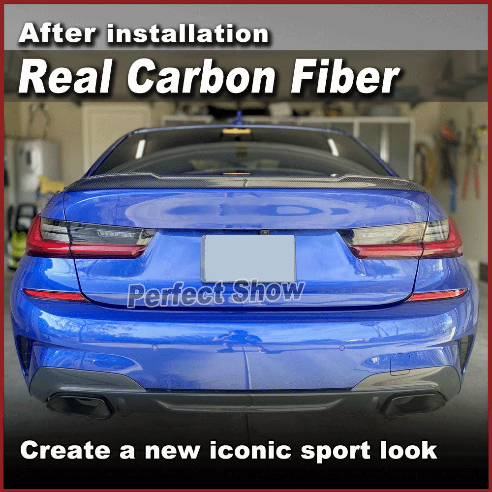 for BMW G20 3 Series 330i G80 M3 19-24 Real Carbon Fiber Trunk Spoiler Wing Lip
