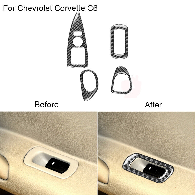 2X Carbon Fiber Interior Central Console Side Cover Trim for Lexus GS 2006-2011 v