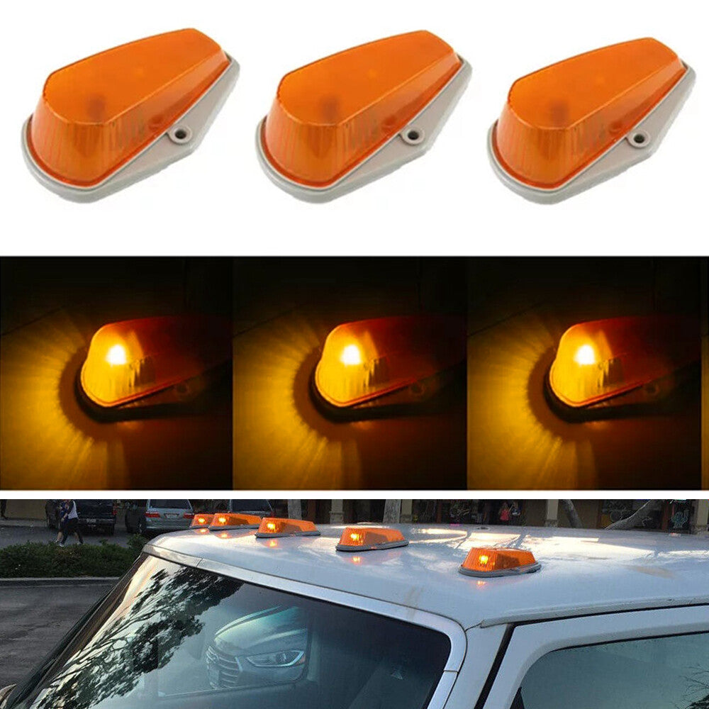 5 Amber Cab Marker Lights and Roof Running Lights for 1973-1997 F150, F250, and F350 n
