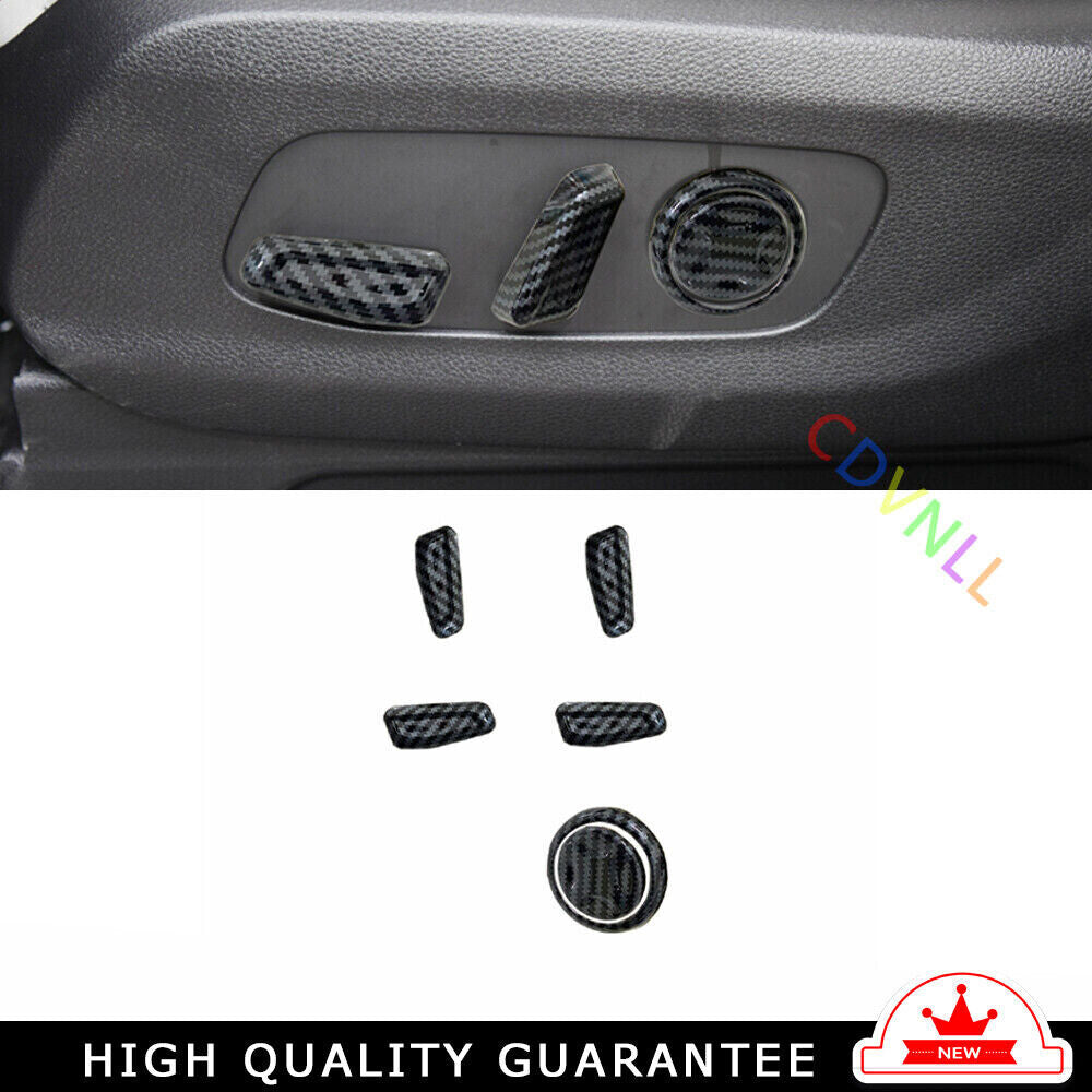for Seat Adjustment Button Cover Trim 6PCS for Kia Carnival 2022-2023 Carbon Fiber