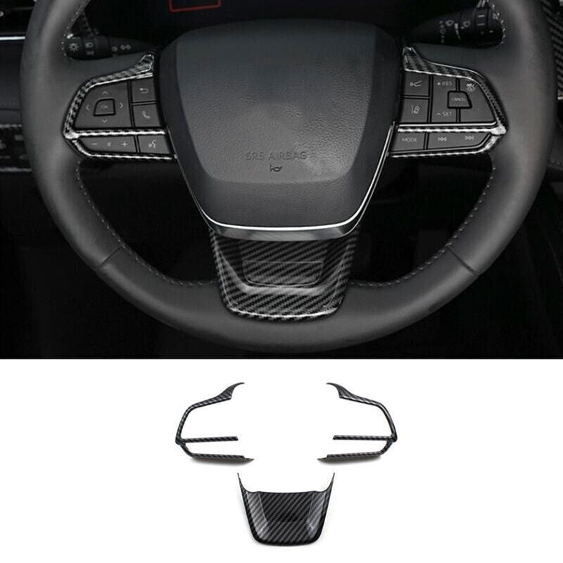 Inner Steering Wheel Trim 3PCS ABS Carbon fiber for Toyota Grand Highlander 2024