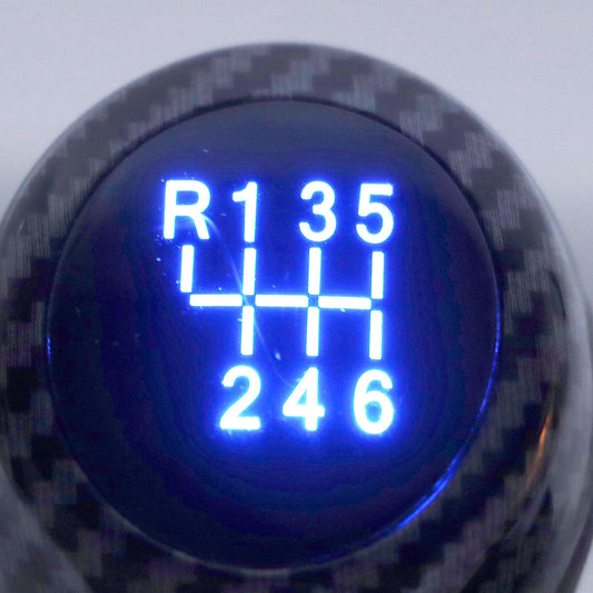 Car 6-Speed Button Carbon Fiber Type with Light Fit for 1-Series E81 E82 E87 Q