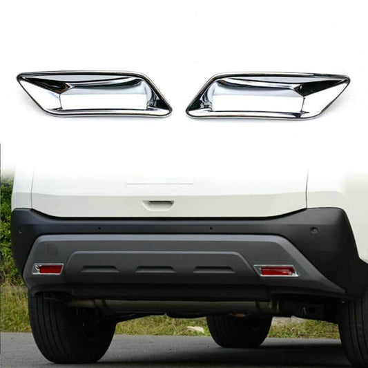 for Nissan Rogue 21-23 Chrome Rear Bumper Fog lamp Light Moulding Cover Trims 2P