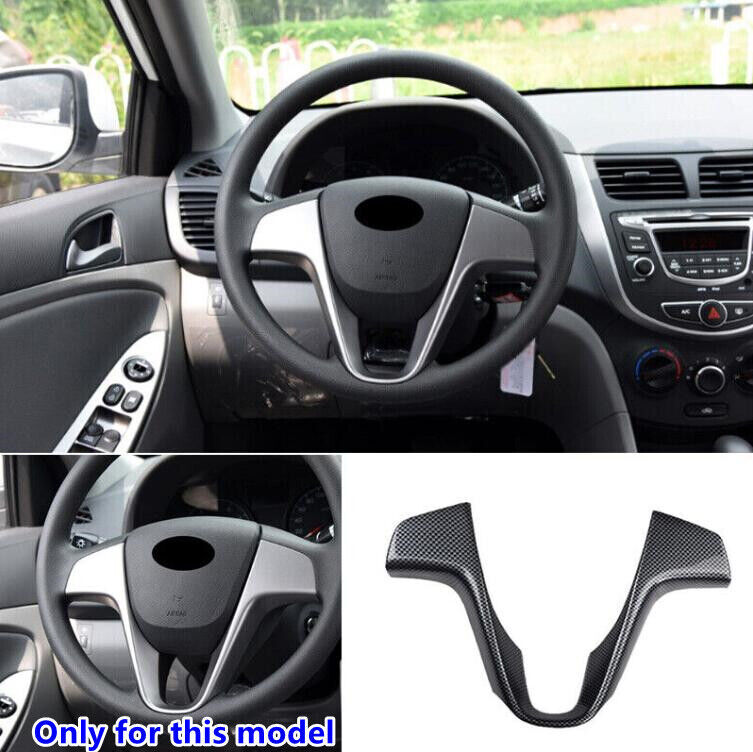 for Hyundai Accent 2012-2017 Steering Wheel Sheet Cover Trim Carbon Fiber ABS