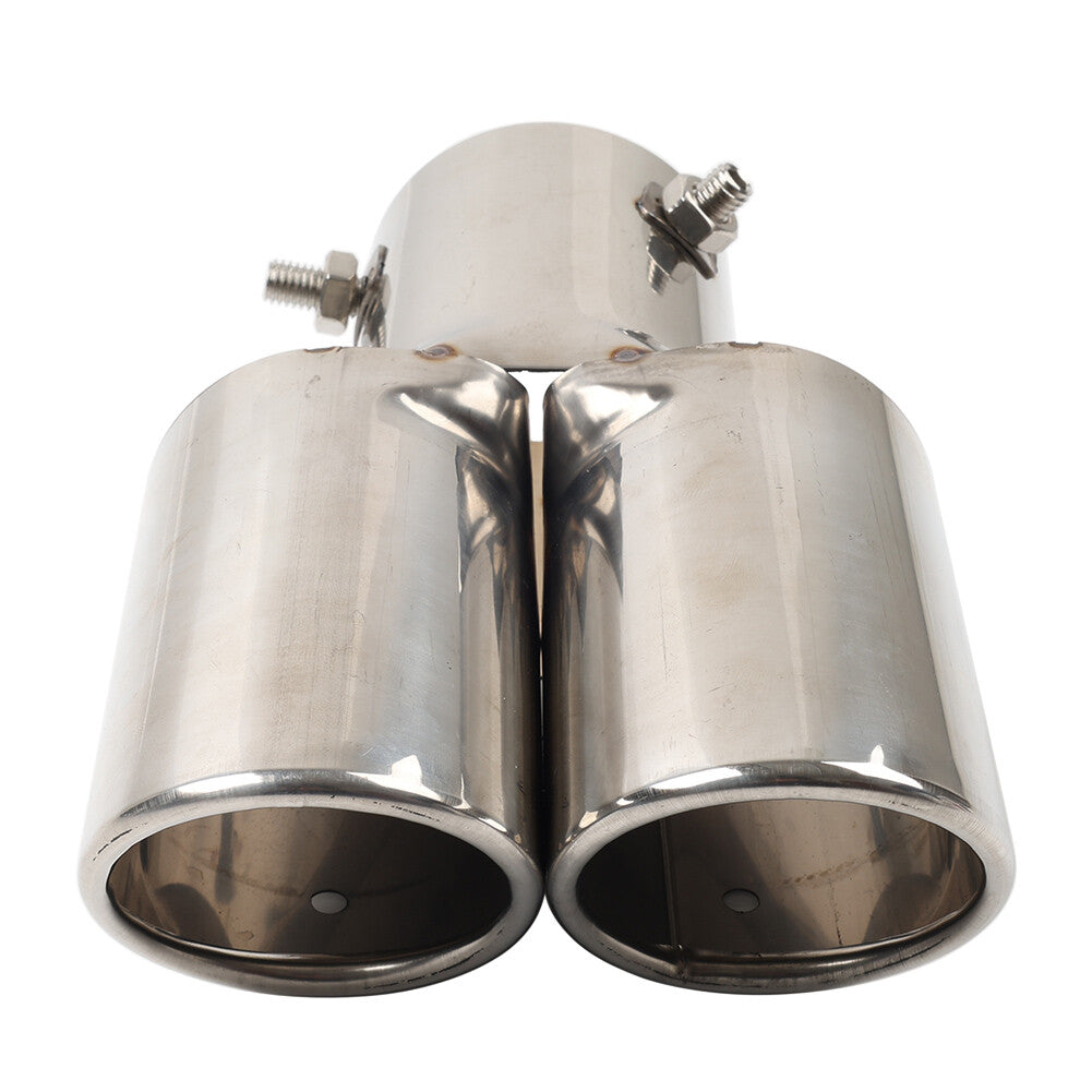 Car Steel Rear Dual Exhaust Pipe Tail Muffler Tip Square Accessories Universal Q