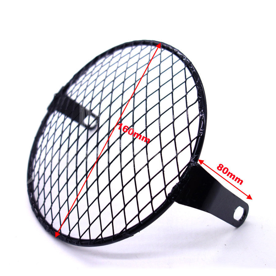 6.3 Retro Metal Motorcycle Grill Diamond Side Mount Headlight Cover Cafe Racer Q