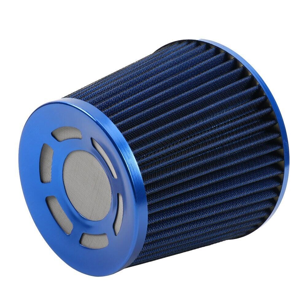 3 76mm High Flow Inlet Cold Air Intake Cone Replacement Dry Air Filter Blue Q