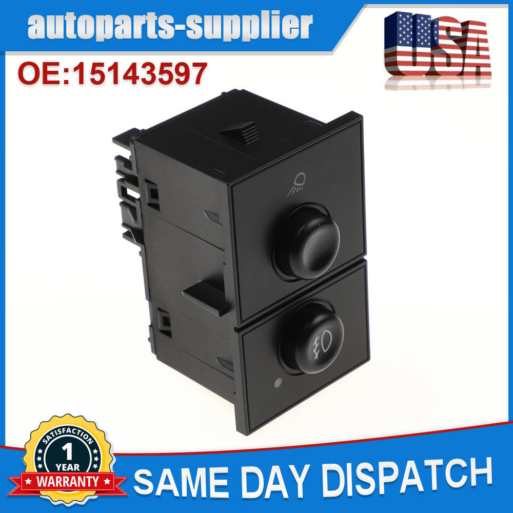 Fog light and cargo light switch for Cadillac for Chevrolet Silverado for GMC for Sierra 15143597