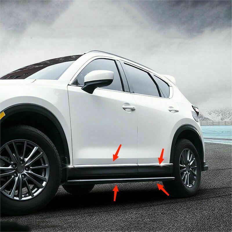 8x for Mazda CX-5 2017-2021 Chrome Steel Body Side Door Cover Molding Strip Trim