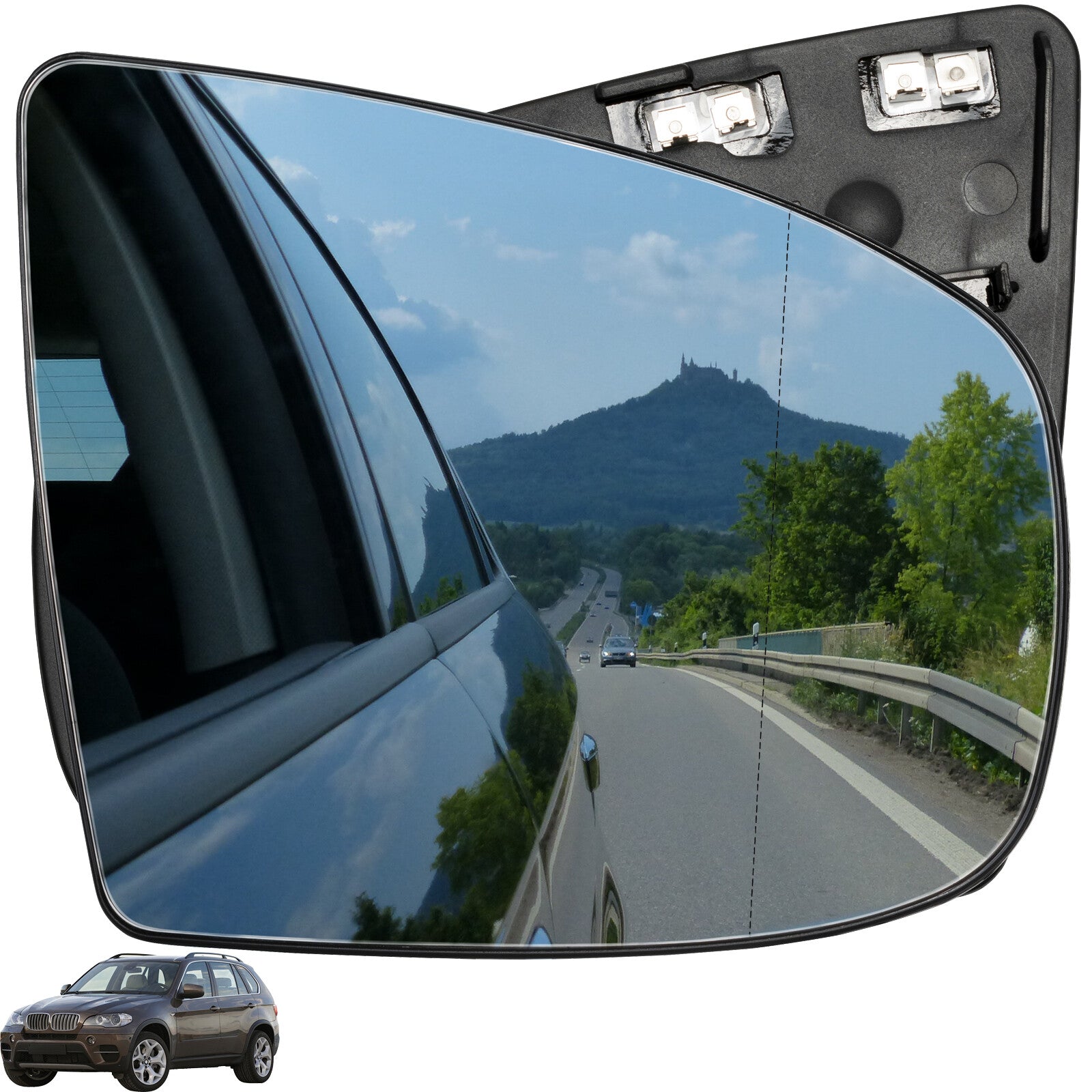 for Bmw X5 X6 E70 E71 E72 07-14 Right Side Wing Mirror Glass Heated Clip Concex Q