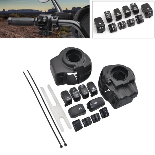 Black Switch Cap kit Hand Control Switch Housing Cover for Harley Touring 96-13