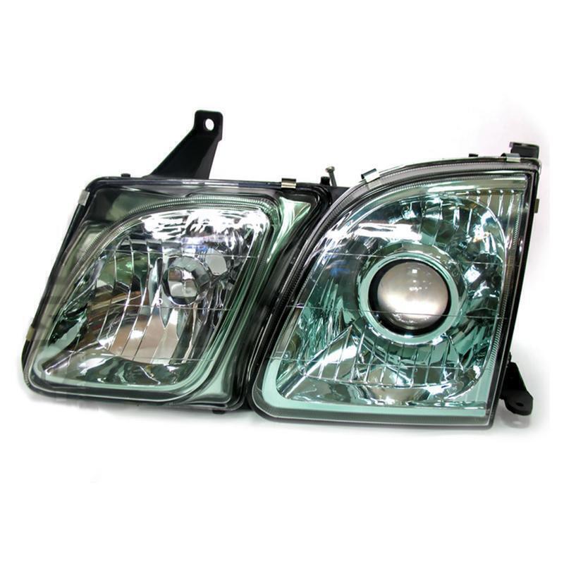 Fit for Lexus LX470 UZL100 Headlights Head lamp Green lens Set LH + RH 1998-2007