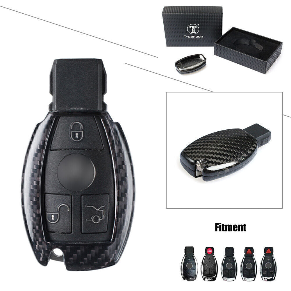 Carbon Fiber Remote Key Fob Shell Cover Case Fit for Mercedes Benz CLA CLS CLK GLK Q