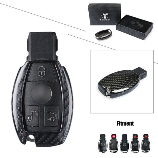 Carbon Fiber Remote Key Fob Shell Cover Case Fit for Mercedes Benz CLA CLS CLK GLK Q