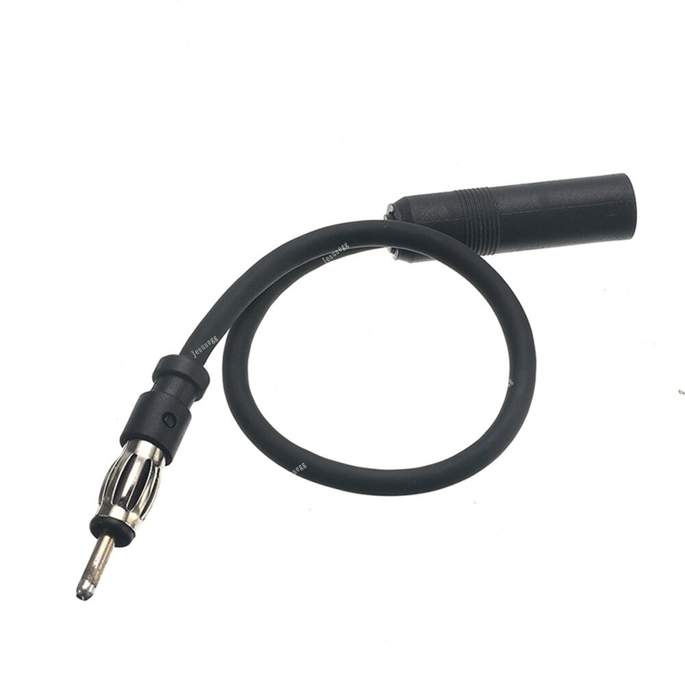 35cm Black Auto Car Antenna Extension Cord Male Female AM/FM Radio Cable Q