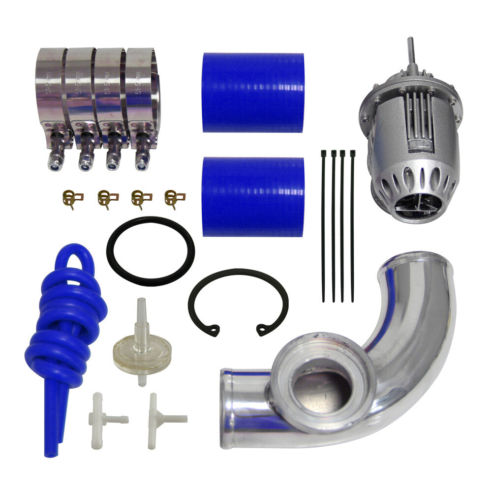 Uinversal SQV Blow Off Valve BOV IV +2'' 90 degree Flange Pipe +Silicone Hose BL